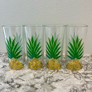 Set of 4 Pineapple Glasses